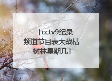 cctv9纪录频道节目表大战枯树林星期几